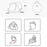 3-4 Person Outdoor Instant Installation Tent 4 Seasons Water Resistant Travel And Camping Tent